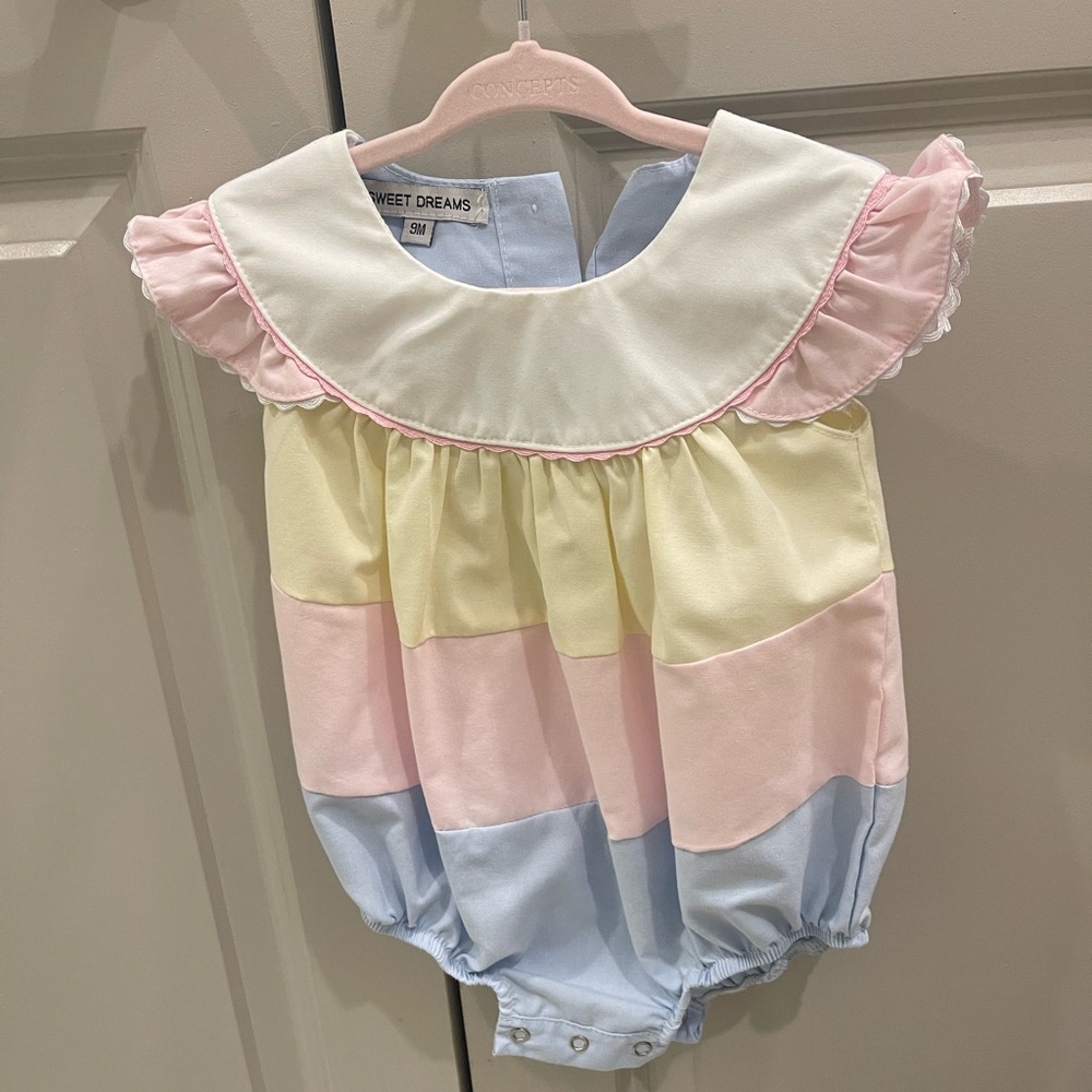 Pastel Color Block Baby Romper